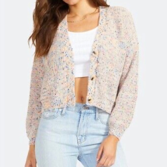 BB Dakota Sweaters - BB Dakota by Steve Madden Golden Hour Crop Cardigan Sweater, Size Small
